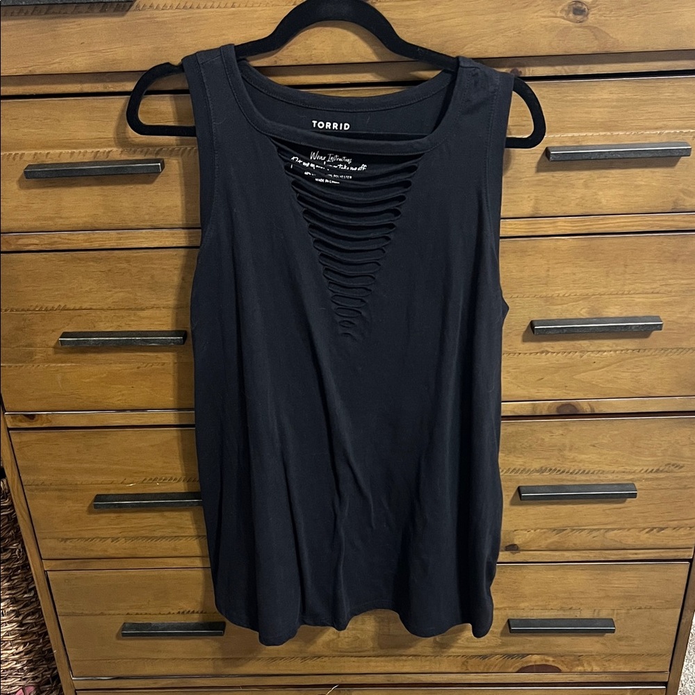 torrid Black Cutout Front Sleeveless Tank